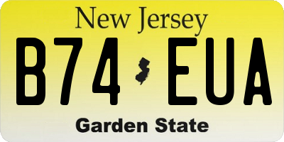 NJ license plate B74EUA