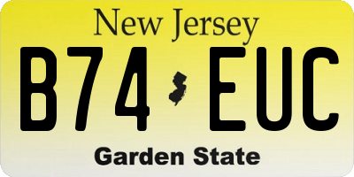 NJ license plate B74EUC