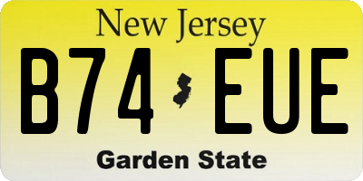 NJ license plate B74EUE