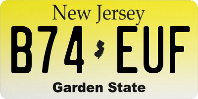 NJ license plate B74EUF