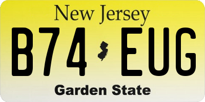 NJ license plate B74EUG