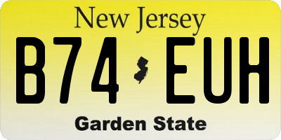 NJ license plate B74EUH
