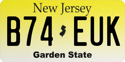 NJ license plate B74EUK