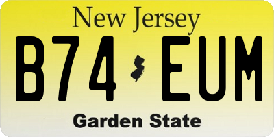 NJ license plate B74EUM