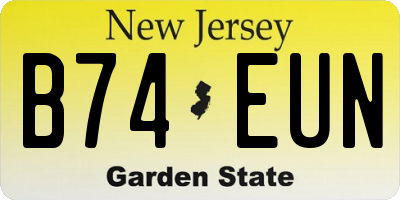 NJ license plate B74EUN