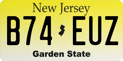 NJ license plate B74EUZ