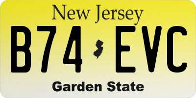 NJ license plate B74EVC