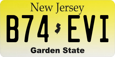 NJ license plate B74EVI