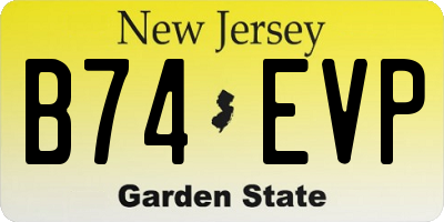 NJ license plate B74EVP