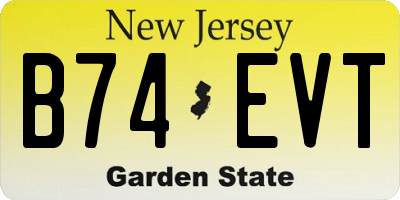 NJ license plate B74EVT
