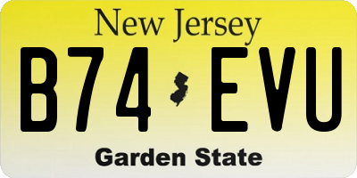 NJ license plate B74EVU