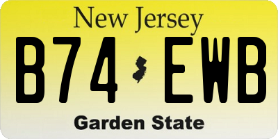 NJ license plate B74EWB