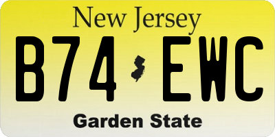 NJ license plate B74EWC