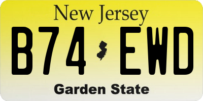 NJ license plate B74EWD