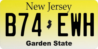 NJ license plate B74EWH