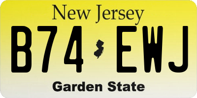 NJ license plate B74EWJ