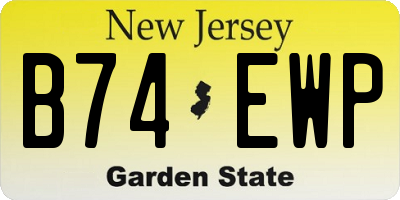 NJ license plate B74EWP