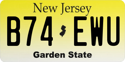 NJ license plate B74EWU