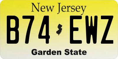 NJ license plate B74EWZ