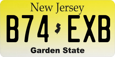 NJ license plate B74EXB