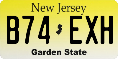 NJ license plate B74EXH