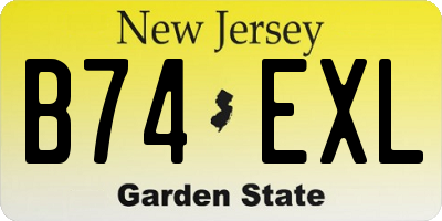 NJ license plate B74EXL