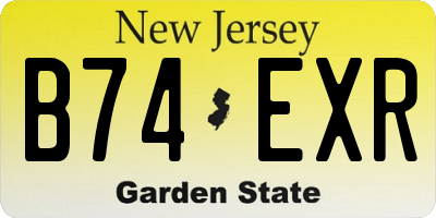 NJ license plate B74EXR