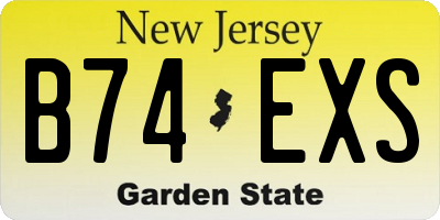 NJ license plate B74EXS