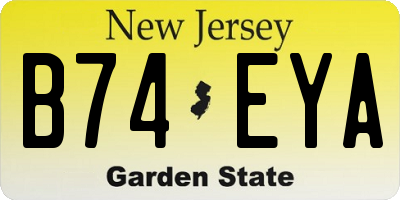 NJ license plate B74EYA