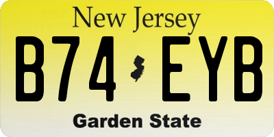 NJ license plate B74EYB