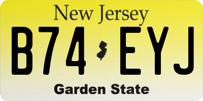 NJ license plate B74EYJ