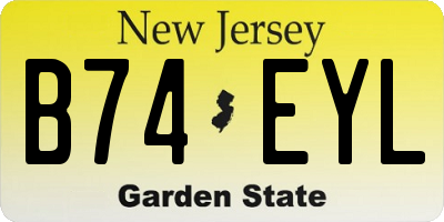 NJ license plate B74EYL