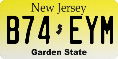 NJ license plate B74EYM