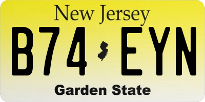 NJ license plate B74EYN