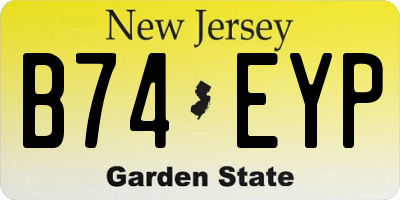 NJ license plate B74EYP