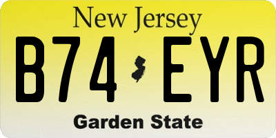 NJ license plate B74EYR