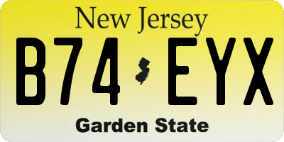 NJ license plate B74EYX