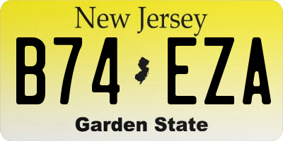 NJ license plate B74EZA