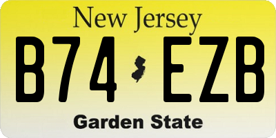 NJ license plate B74EZB