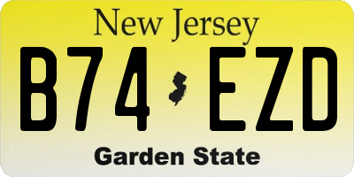 NJ license plate B74EZD