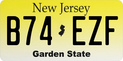 NJ license plate B74EZF
