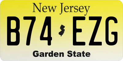 NJ license plate B74EZG