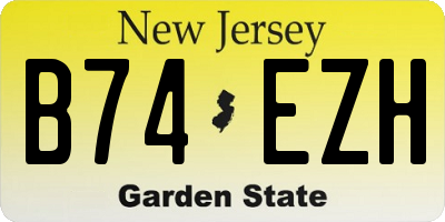 NJ license plate B74EZH