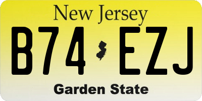 NJ license plate B74EZJ