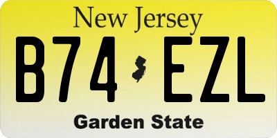 NJ license plate B74EZL