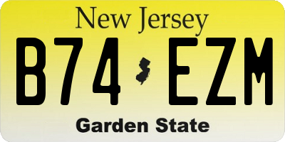 NJ license plate B74EZM