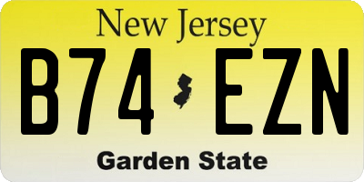 NJ license plate B74EZN