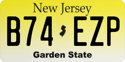 NJ license plate B74EZP