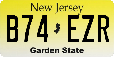NJ license plate B74EZR