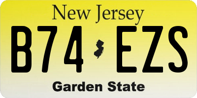 NJ license plate B74EZS